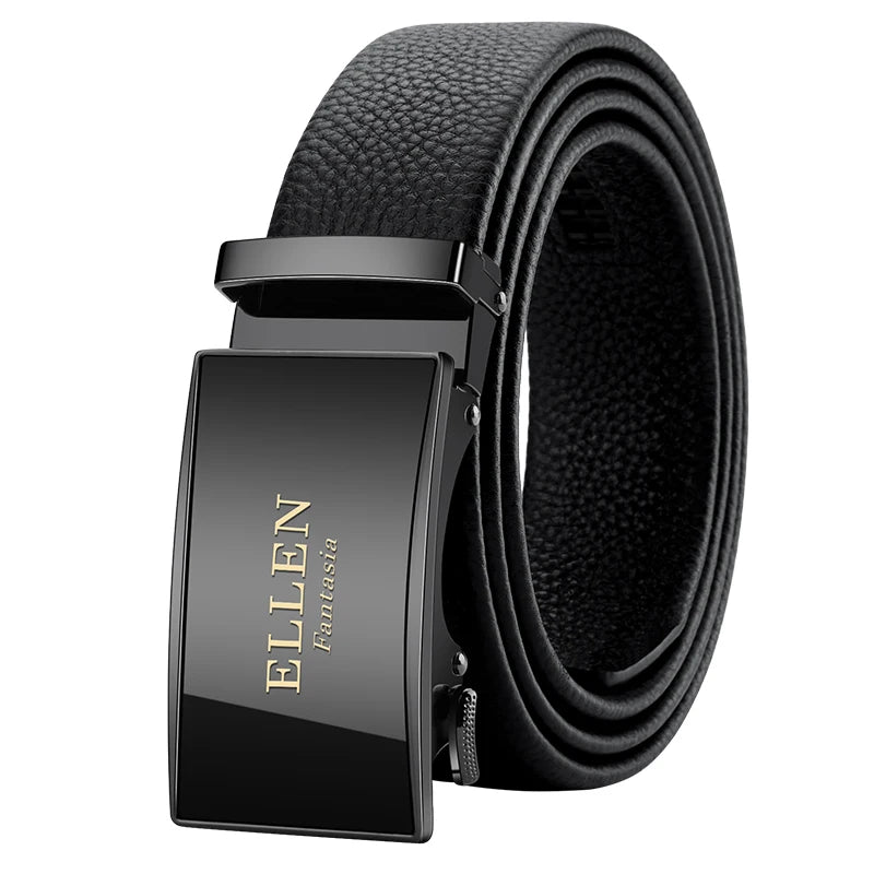 OYIFAN Premium Genuine Leather Belt - Automatic Ratchet Buckle Designer Belt