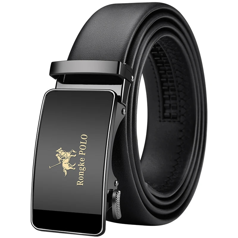 OYIFAN Premium Genuine Leather Belt - Automatic Ratchet Buckle Designer Belt