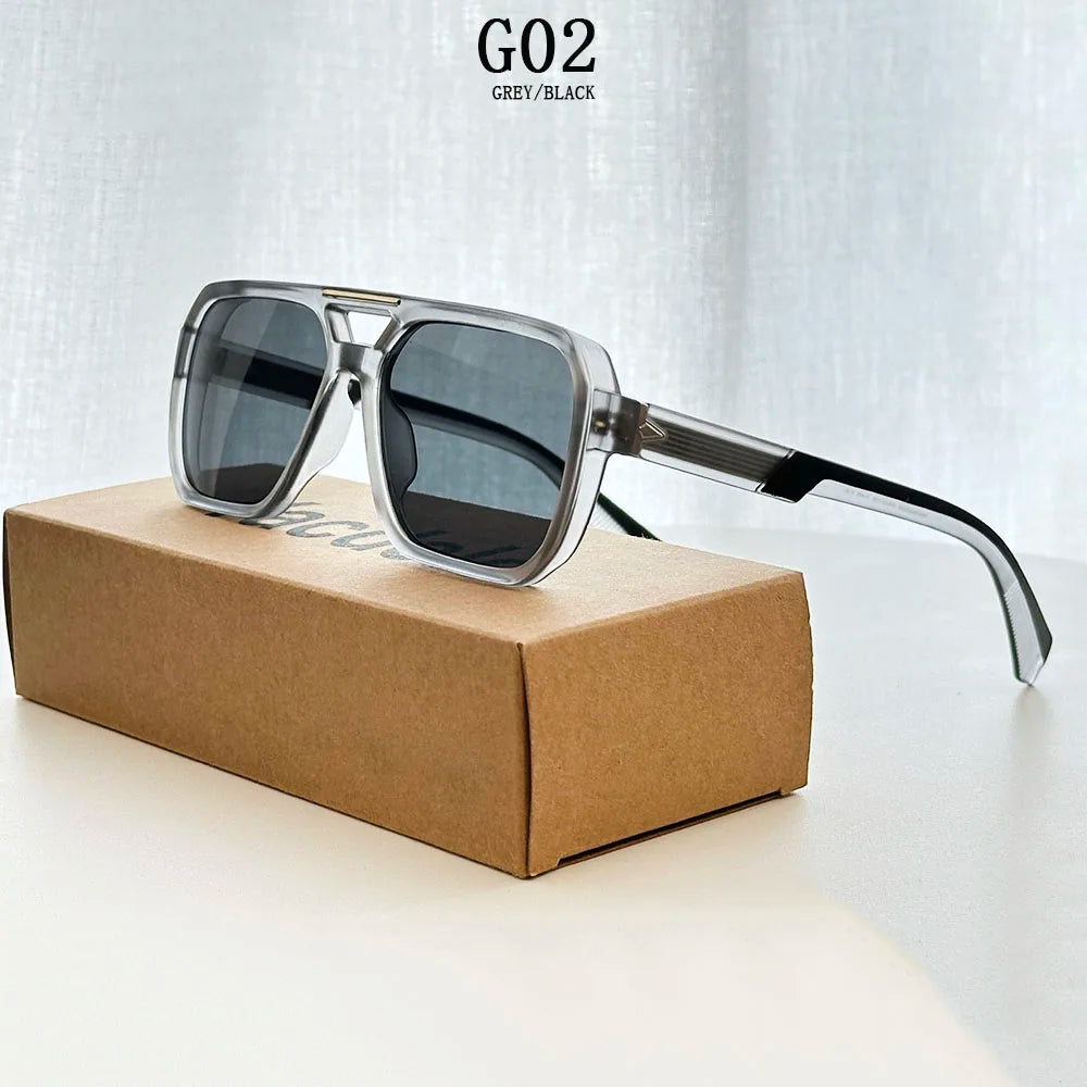Premium Vintage Square Sunglasses - UV400 Protection Men & Women