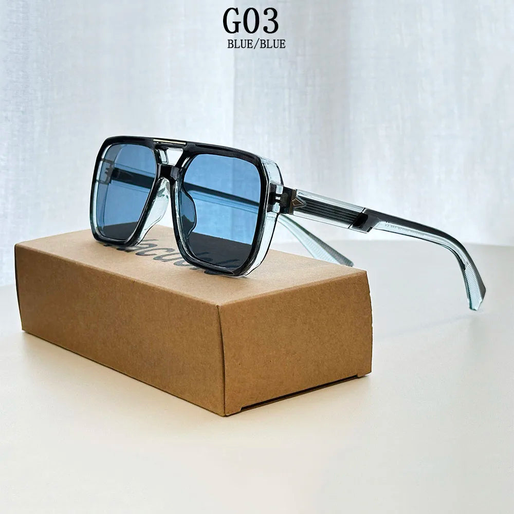 Premium Vintage Square Sunglasses - UV400 Protection Men & Women