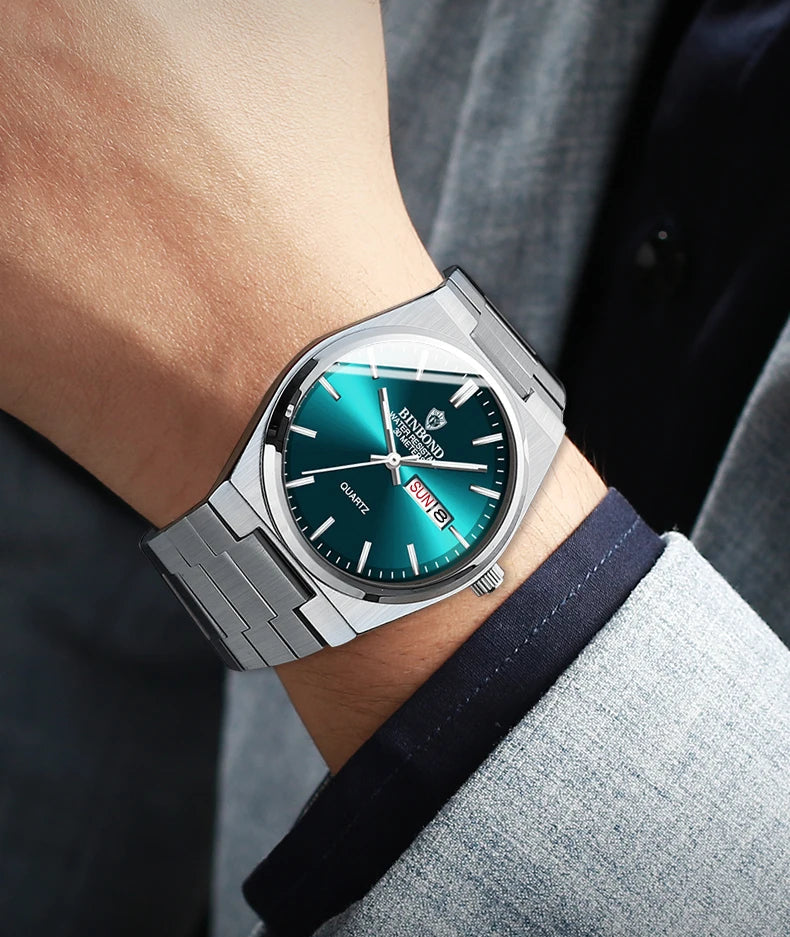 BINBOND Luxury Men's Business Watch - Waterproof Quartz Stainless Steel