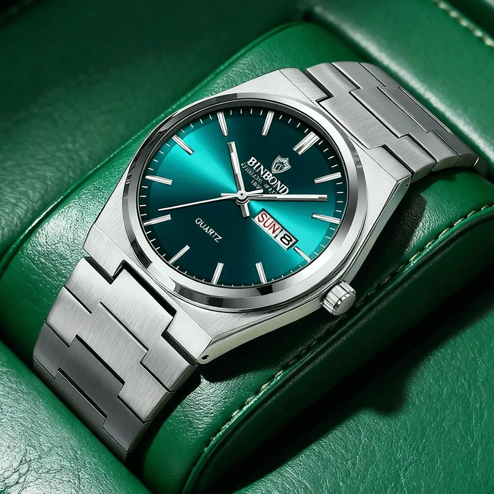 BINBOND Luxury Men's Business Watch - Waterproof Quartz Stainless Steel
