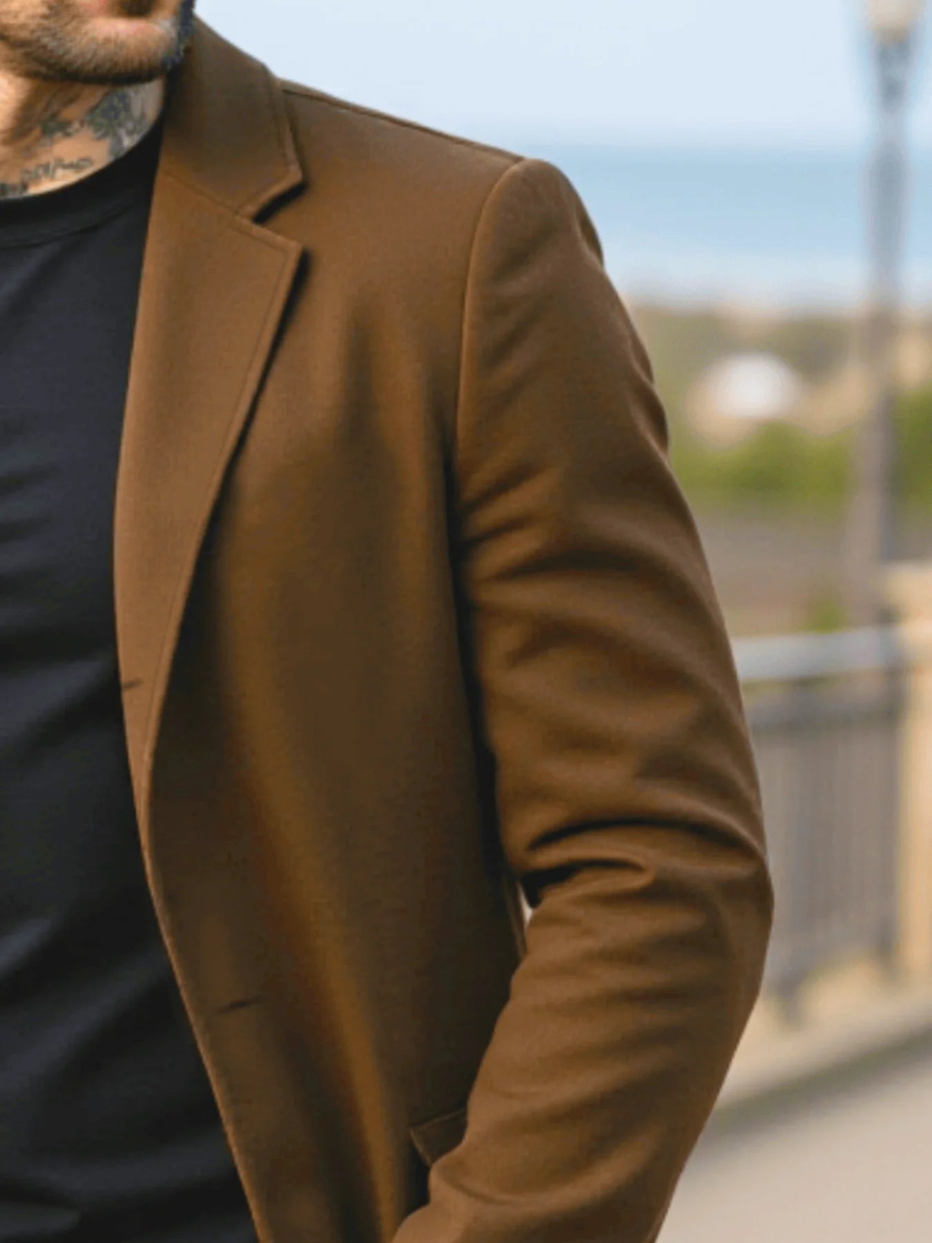 Single-Breasted Thickened Woolen Overcoat Autumn/Winter Classic Tailoring With Modern Minimalist Design Casual Commute Warmth