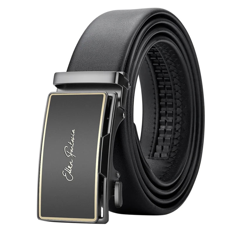 OYIFAN Premium Genuine Leather Belt - Automatic Ratchet Buckle Designer Belt