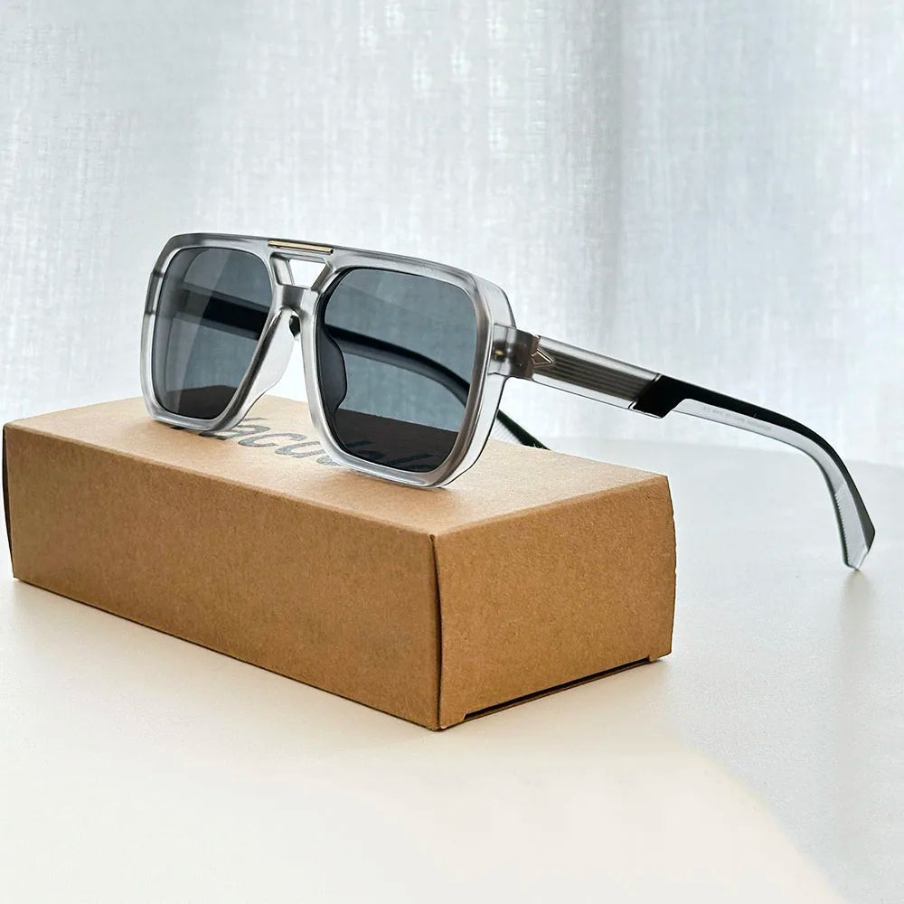 Premium Vintage Square Sunglasses - UV400 Protection Men & Women