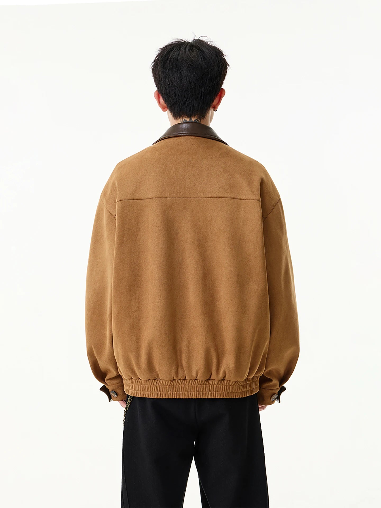 Boyue Premium Retro Suede Workwear Jacket - Leather Collar Casual Coat