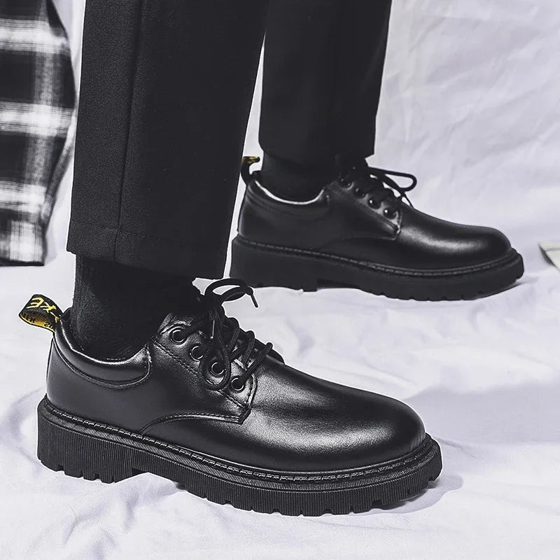 Fashion Leather Men Casual Shoes Breathable Handmade Mens Business Shoes Classic Black Shoes Flats Men Dress Shoes Moccasins