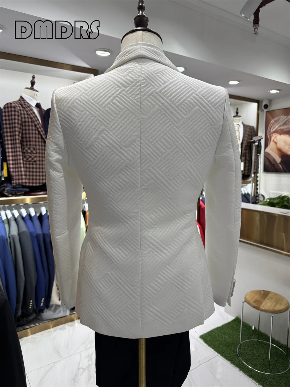 High Quality Wedding Suit Set for Groom, Three Pieces Men's Fashion Suits, One Button Shawl Neck Blazer Jacket, Vest and Pants