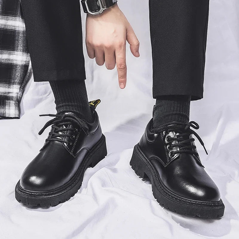 Fashion Leather Men Casual Shoes Breathable Handmade Mens Business Shoes Classic Black Shoes Flats Men Dress Shoes Moccasins