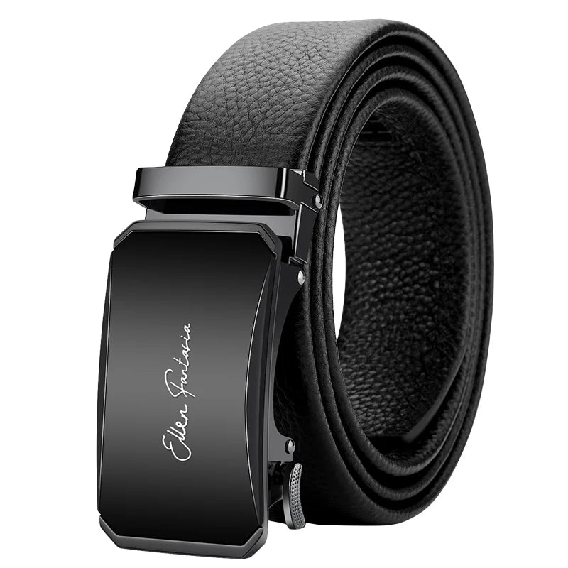 OYIFAN Premium Genuine Leather Belt - Automatic Ratchet Buckle Designer Belt